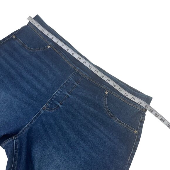 Terra & Sky Womens Plus Size 2X (20W-22W) Dark Wash Stretch Pull On Denim Jeans - Picture 6 of 11